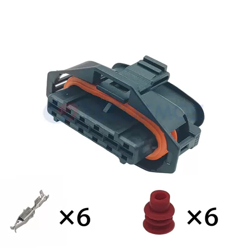 Waterproof 6-Pin Female Accelerator Pedal Plug ABS/Nylon Copper for Car Electronic Wire Harness Connection Part Number - image 3